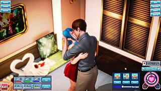 Blue haired beauty gets fucked silly by her partner