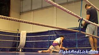 i enjoy lesbian eurobabes wrestling in boxing ring