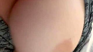 Oiled Up Wife's Big Natural 42F Tits Tease And Please