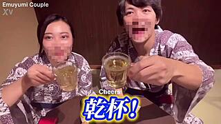 Emu Yumi's Intense Ryokan Sex After Drinking, Voyeur POV With Big Tits Climax!