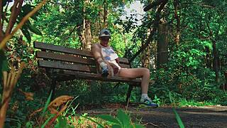 Blonde European Amateur Handjob Leads to Forest Orgasm