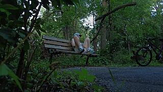 Blonde European Amateur Handjob Leads to Forest Orgasm