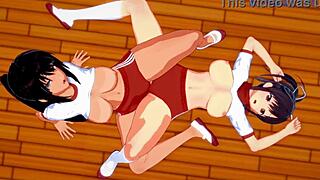 Asuka And Homura Engage In Intense Lesbian Action