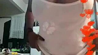 Brazilian BBW teases with big tits on webcam