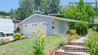 Classmate Teases Petite Asian Coed With Monster Cock At Home