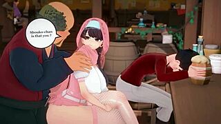 Komi San's hentai adventures feature outdoor anal assfucking in public shops!