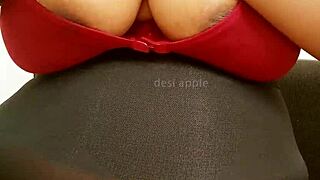 chubby andhra indian girl plays with her big boobs