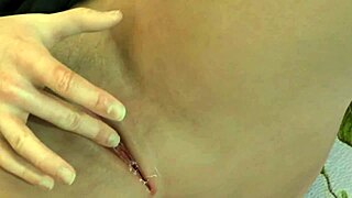 blonde teen fingers her pussy solo