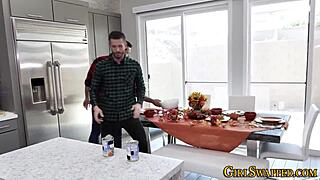 stockings clad teen 18+ stepdaughter sucks shlong in high definition taboo hardcore scene with monster cock