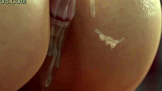 Cammy's ass gets covered in cum during extended buttjob