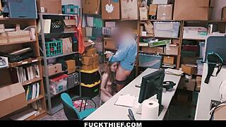 teen caught stealing panties in garage gets detained by burglar