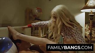 Tiny 18+ princess Kenzie Reeves hooks up with supportive brother Nathan Bronson. Their steamy session ends with a messy finish.