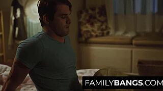 Tiny 18+ princess Kenzie Reeves hooks up with supportive brother Nathan Bronson. Their steamy session ends with a messy finish.