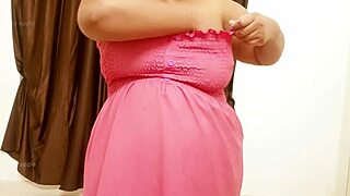 Asian teen 18+ girl with big tits poses sexily.