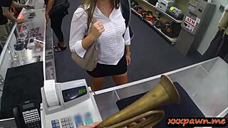 This big ass woman is getting rammed by the pawn dude at the pawnshop