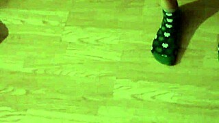 I show off my sexy Italian teen legs in thong