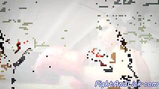 stunning teens fight before wrestling match