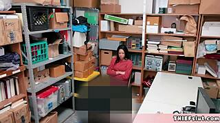 Cute shoplifter caught for strip search and punishment