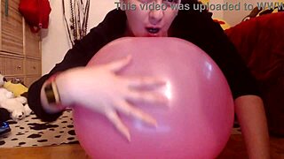 Italian Milf Cums on Balloons with Her Big Clit