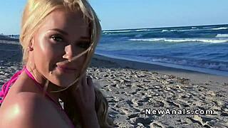 Blonde Girlfriend in Bikini Receives Intense Anal Fucking from Boyfriend's Big Cock in POV