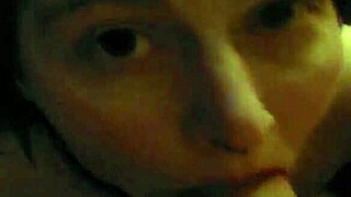 my slavegirl gets a big cumshot facial after sucking my cock