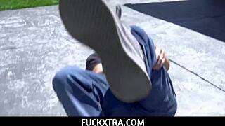 Young petite teen Maya Woulfe experiences squirting orgasm from fucking, blowjob, and handjob with neighbor Donnie Rock