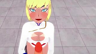Power girl in free pov with super man
