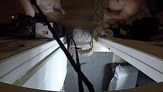 annie archer takes a relaxing shower from a point of view angle in this casual scene