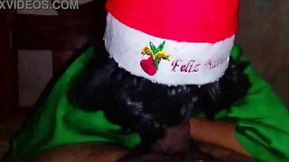 I'm Thrilled by the Christmas Elf's Gift of Doggystyle and Creampie in Cosplay