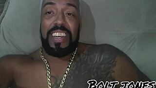 Is this tattooed guy fucking friend's pussy and ass interracial?