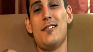 Tattoo thug masturbates to intense gay orgasm