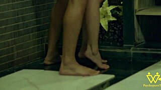 i fucked horny asian model in hotel bathroom, she sucked deep