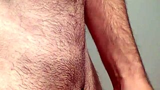 The hard cock throbs during masturbation, leading to a powerful cum and orgasm