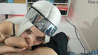 White Wolf OFC - Intense Naruto Cosplay Blowjob with Sharingan
