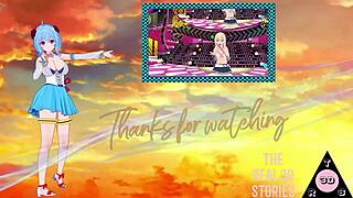 huge tits babe experiences emotional blowjob with monster cock in anime style