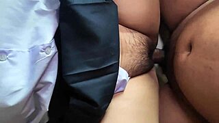 fat asian girl with big pussy gets fucked by boyfriend in costume creampie spreads pussy horny