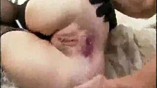 Enjoying an anal creampie with a big ass.