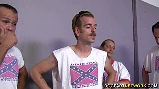 Tatiyana Foxx's interracial gang bang and double penetration scene