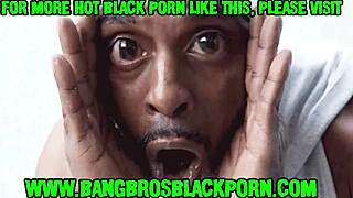 Ebony BBW bent over for huge black cock - black porn