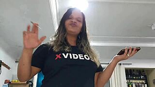 Paty Bumbum warms up for Halloween party by peeing on camera and breaking the phone.