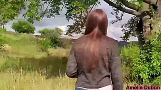 Girl Sucking Cock Outdoors - Cum In Mouth!