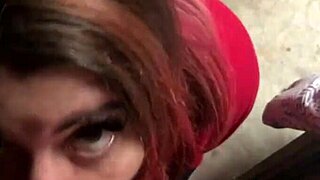 Bbw with huge natural tits gives blowjob in the garage 😍