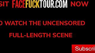 Skinny Latina redhead gets sloppy throat fucked and swallows cum 🔥