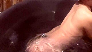 With the mouth of a raccoon in a cute Japanese bathroom massage