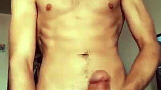 Gay solo pleasure with a huge dick