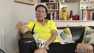 this mature british milf in stockings and shoes gets cum from a monster cock outdoors