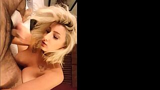 Sexy blonde teen with big tits poses attractively