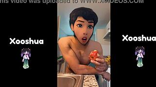 Cute gay twink shows off his wild side