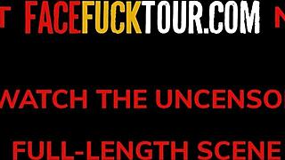 Cute blonde model gets choked and face fucked by monster cock! 😘