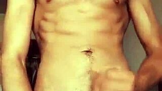 Hot soloboy shows off massive cock action!